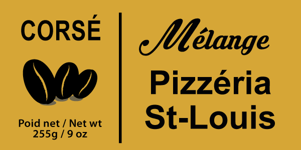 Étiquette Mélange Pizzéria St-Louis